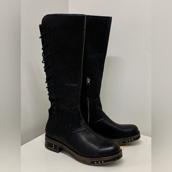 Women’s 7 Caterpillar NESS Black Heliotrope Side Zip Rear Lace Engineer Boots - Picture 3 of 16